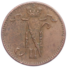 Монета 1 пенни 1915 года Русская Финляндия (реверс)