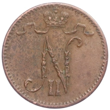 Монета 1 пенни 1915 года Русская Финляндия (реверс)