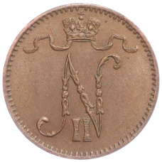 Монета 1 пенни 1909 года Русская Финляндия (реверс)