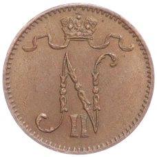 Монета 1 пенни 1909 года Русская Финляндия (реверс)