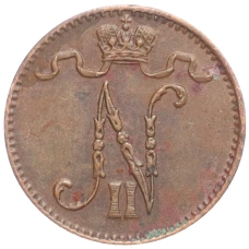 Монета 1 пенни 1911 года Русская Финляндия (реверс)