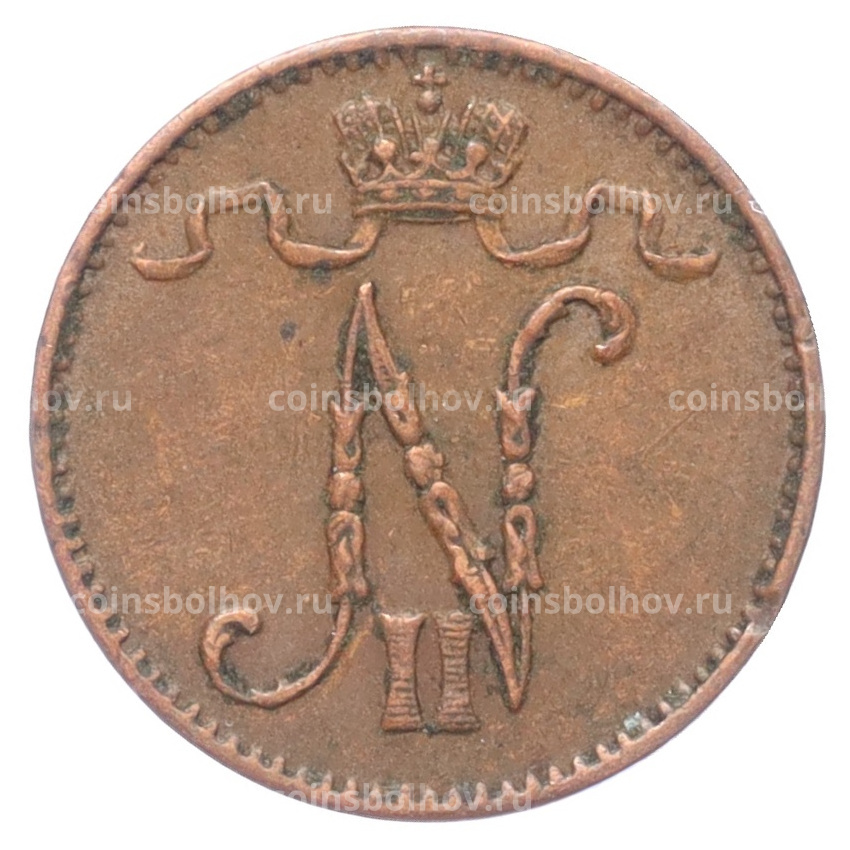 Монета 1 пенни 1909 года Русская Финляндия (вид 2)