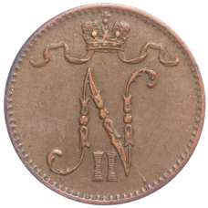 Монета 1 пенни 1915 года Русская Финляндия (реверс)