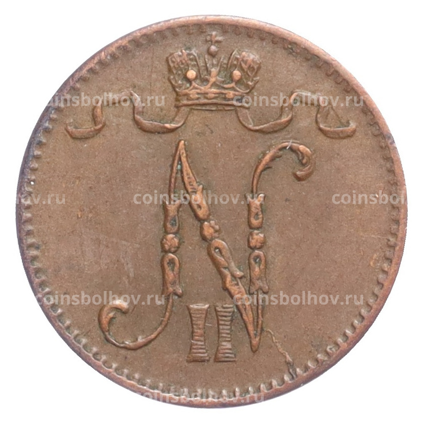 Монета 1 пенни 1915 года Русская Финляндия (вид 2)