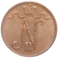 Монета 1 пенни 1915 года Русская Финляндия (реверс)