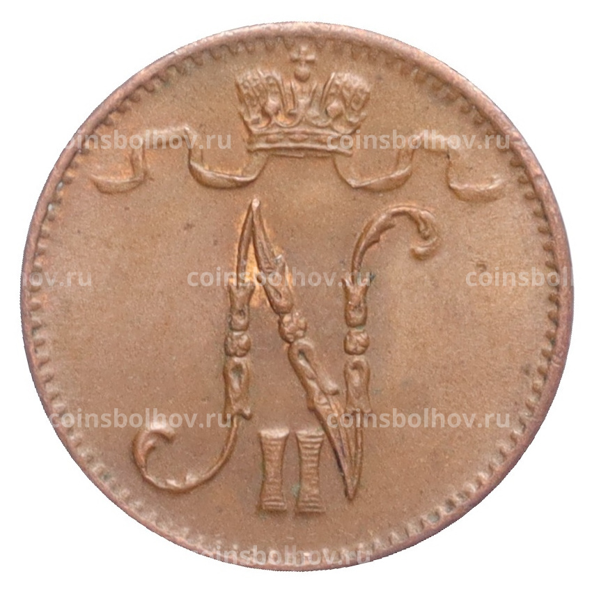 Монета 1 пенни 1915 года Русская Финляндия (вид 2)