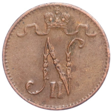 Монета 1 пенни 1916 года Русская Финляндия (реверс)