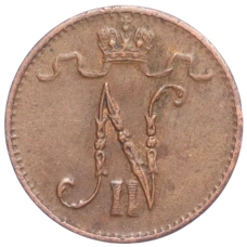 Монета 1 пенни 1916 года Русская Финляндия (реверс)