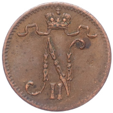 Монета 1 пенни 1916 года Русская Финляндия (реверс)