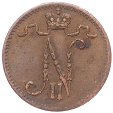 Монета 1 пенни 1916 года Русская Финляндия (реверс)