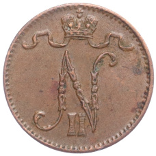 Монета 1 пенни 1911 года Русская Финляндия (реверс)