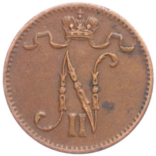 Монета 1 пенни 1909 года Русская Финляндия (реверс)