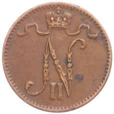 Монета 1 пенни 1909 года Русская Финляндия (реверс)