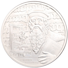 Монета 2 доллара 2024 года Ниуэ «Иконы вдохновения — Иоганн Гутенберг» (аверс)