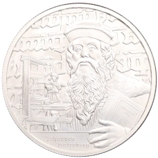 Монета 2 доллара 2024 года Ниуэ «Иконы вдохновения — Иоганн Гутенберг» (аверс)