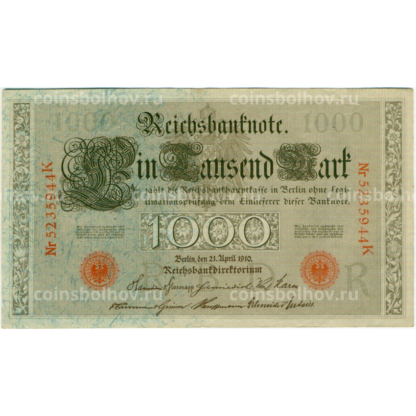 Банкнота 1000 марок 1910 года Германия