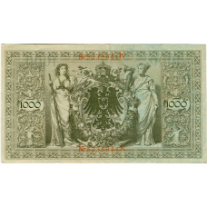 Банкнота 1000 марок 1910 года Германия (реверс)