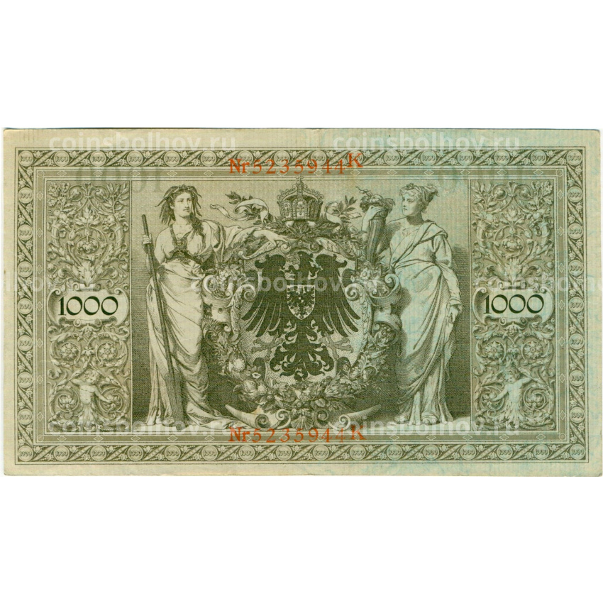Банкнота 1000 марок 1910 года Германия (вид 2)