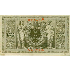 Банкнота 1000 марок 1910 года Германия (реверс)