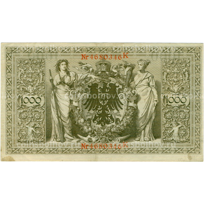 Банкнота 1000 марок 1910 года Германия (вид 2)