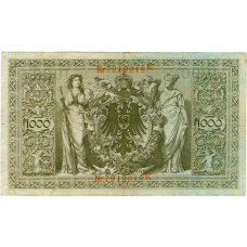 Банкнота 1000 марок 1910 года Германия (реверс)
