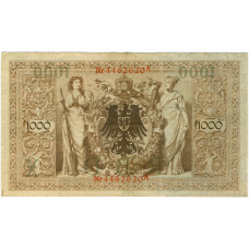 Банкнота 1000 марок 1910 года Германия (реверс)