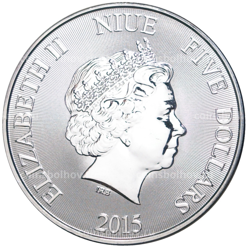 Монета 5 долларов 2015 года Ниуэ «Черепаха Бисса» (вид 2)