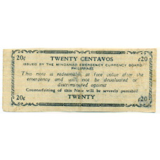Банкнота 20 сентаво 1943 года Филиппины (Минданао, Администрация США) (вид 2)