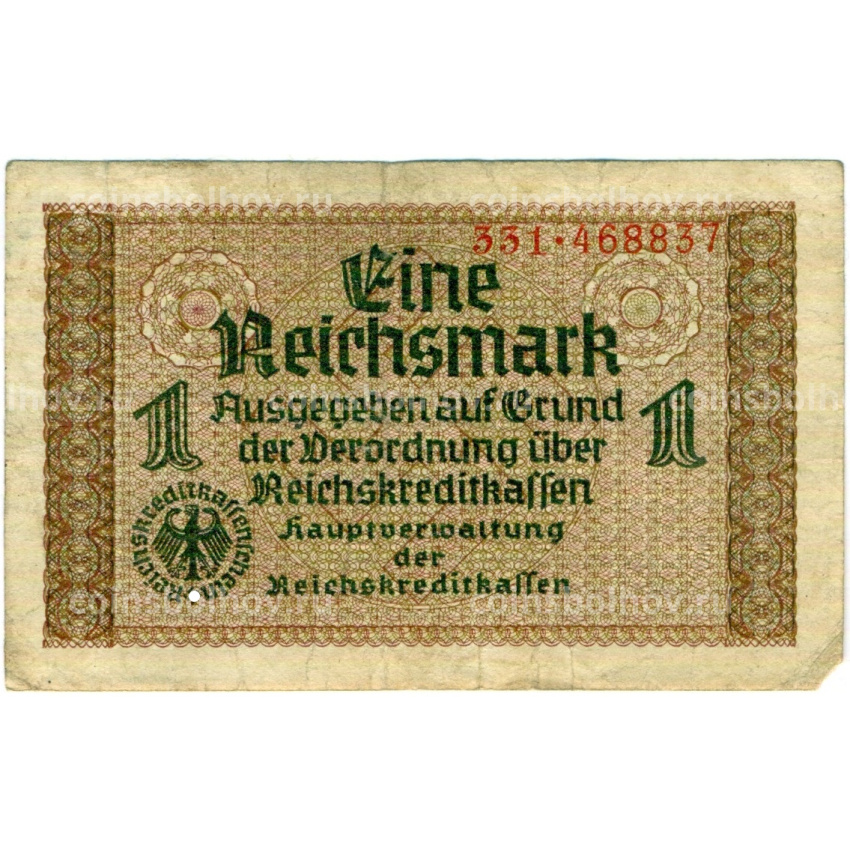 Банкнота 1 рейхсмарка 1939 года Германия (Для оккупированных территорий)