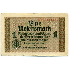 Банкнота 1 рейхсмарка 1939 года Германия (Для оккупированных территорий)