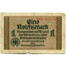 Банкнота 1 рейхсмарка 1939 года Германия (Для оккупированных территорий) (аверс)