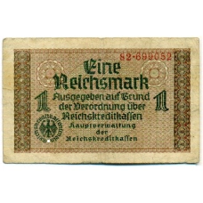 Банкнота 1 рейхсмарка 1939 года Германия (Для оккупированных территорий) (аверс)