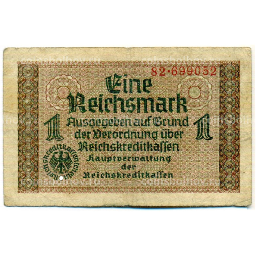 Банкнота 1 рейхсмарка 1939 года Германия (Для оккупированных территорий)