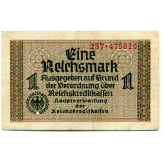 Банкнота 1 рейхсмарка 1939 года Германия (Для оккупированных территорий) (аверс)