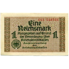 Банкнота 1 рейхсмарка 1939 года Германия (Для оккупированных территорий) (аверс)