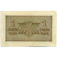 Банкнота 1 рейхсмарка 1939 года Германия (Для оккупированных территорий) (реверс)