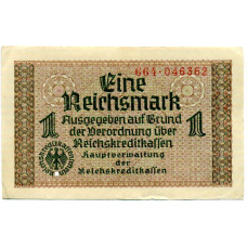 Банкнота 1 рейхсмарка 1939 года Германия (Для оккупированных территорий) (аверс)