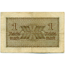 Банкнота 1 рейхсмарка 1939 года Германия (Для оккупированных территорий) (реверс)