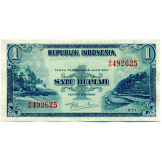 Банкнота 1 рупия 1951 года Индонезия