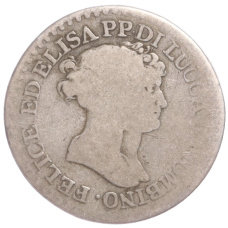 Монета 1 франк 1806 года Лукка и Пьомбиньо (аверс)