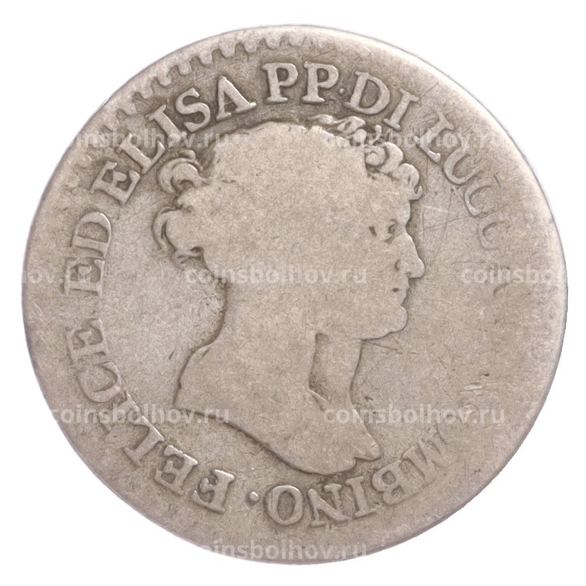 Монета 1 франк 1806 года Лукка и Пьoмбино