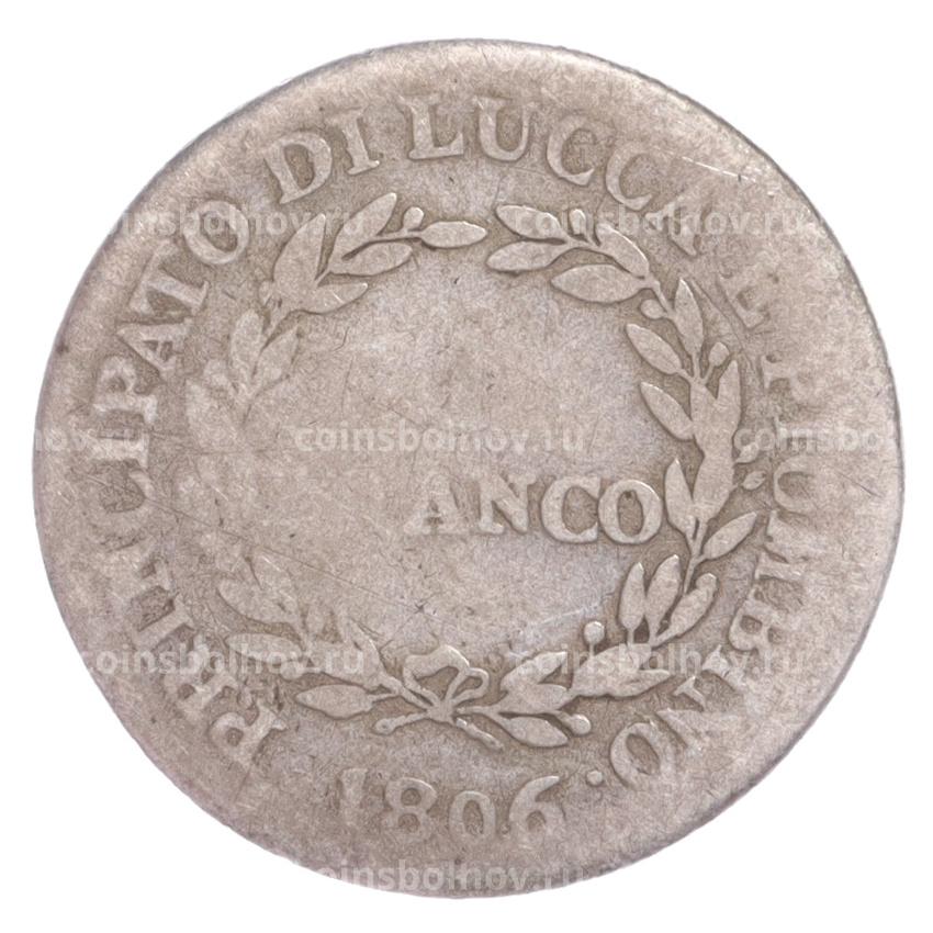Монета 1 франк 1806 года Лукка и Пьoмбино (вид 2)