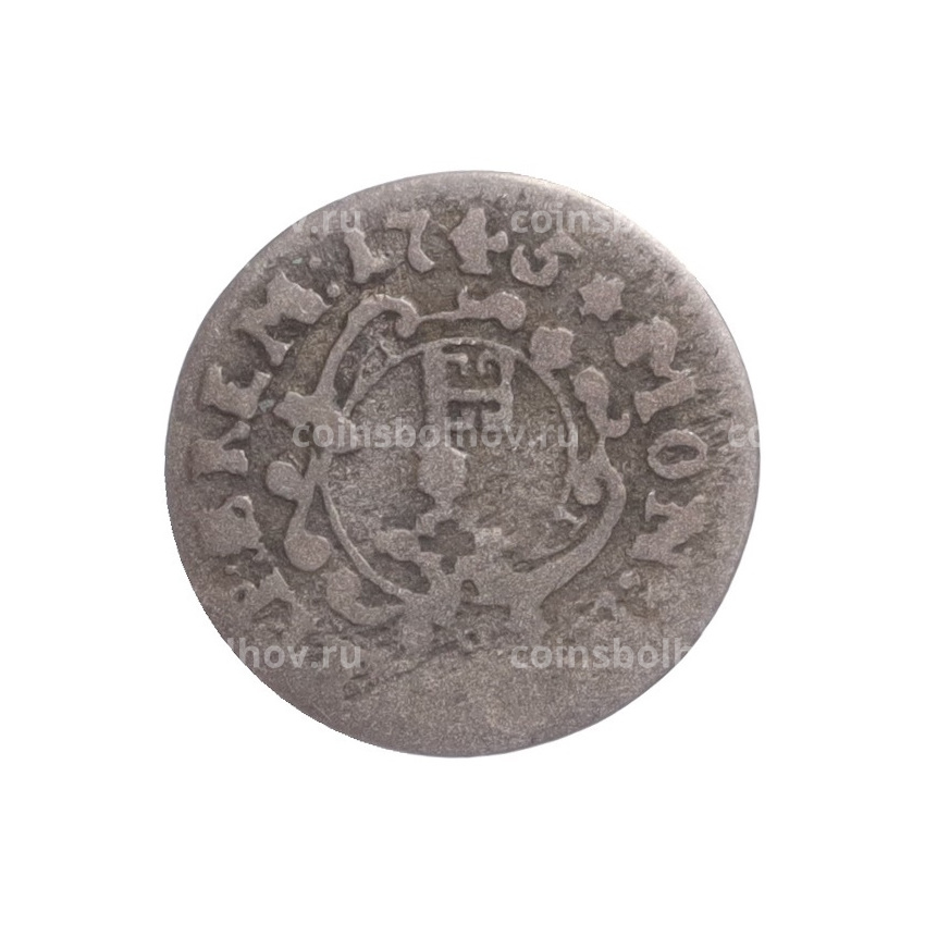 Монета 1 гротен 1745 года Бремен