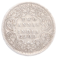 Монета 2 анны 1900 года B Британская Индия (аверс)