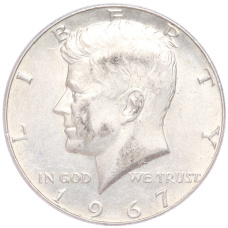 Монета 1/2 доллара (50 центов) 1967 года США (аверс)