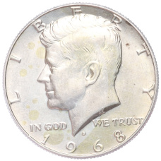 Монета 1/2 доллара (50 центов) 1968 года D США (аверс)