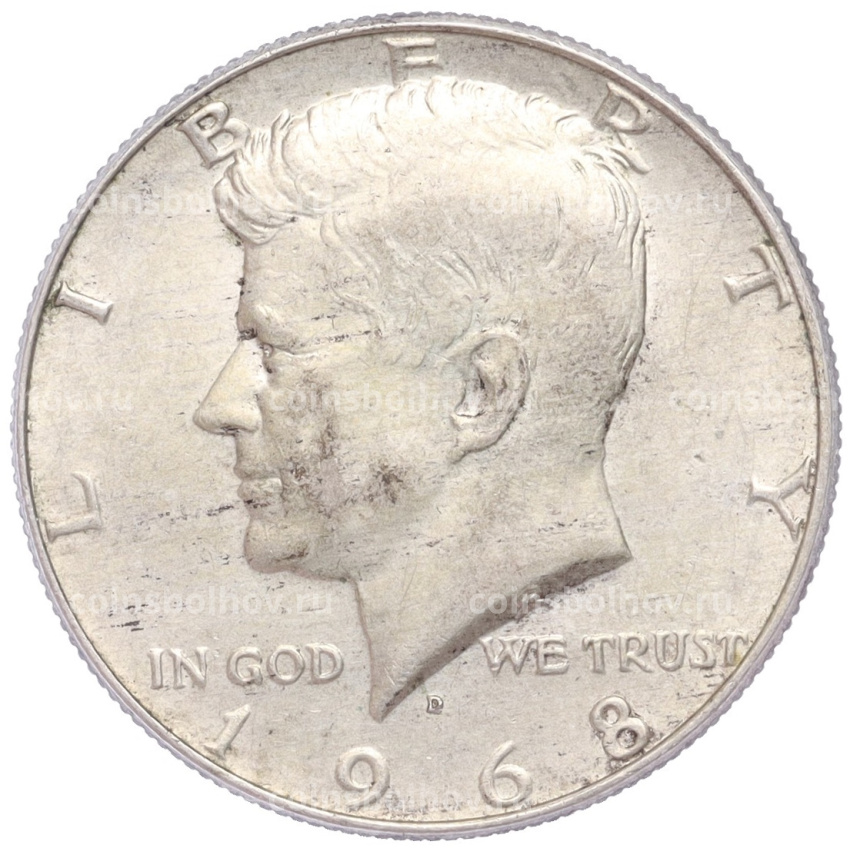 Монета 1/2 доллара (50 центов) 1968 года D США