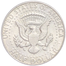 Монета 1/2 доллара (50 центов) 1968 года D США (реверс)