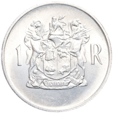 Монета 1 рэнд 1969 года ЮАР «Окончание президентства Теофилуса Дёнгеса» (SOUTH AFRICA) (реверс)