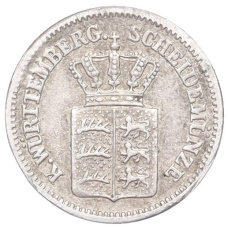 Монета 1 крейцер 1872 года Вюртемберг (реверс)